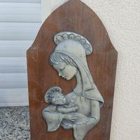 Quadro in Legno con Immagine Religiosa della Madon