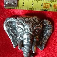 soprammobile ferma carte testa elefante d'argento