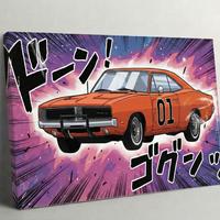 🇮🇹Canvas "General Lee" Style Manga 30x40
cm 