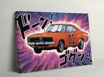 🇮🇹Canvas "General Lee" Style Manga 30x40
cm 