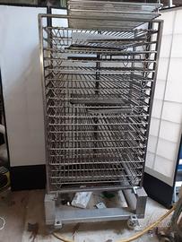 Carrello Porta Teglie In acciaio Inox  affumicare