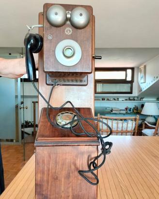 Telefono D'Epoca da Parete in Legno FATME Ericsson