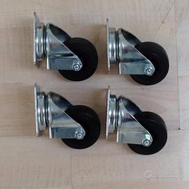 4 ruote in gomma rotante con supporto in acciaio