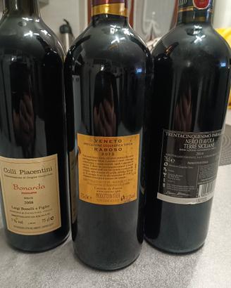 N.3 Vini, n 1 Bonarda,n 1 Raboso,n 1 Nero D'Avola