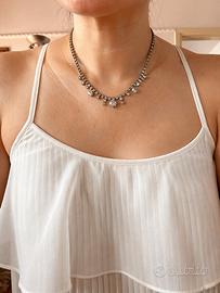 Collana elegante con strass – stile vintage