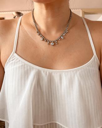 Collana elegante con strass – stile vintage