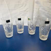 Set di 4 Bicchieri in Cristallo Tagliati a Mano
