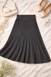 Dixie Gonna midi plissettata grigio antracite