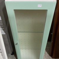 Pensile bagno bianco/verde acqua con vetro S-388