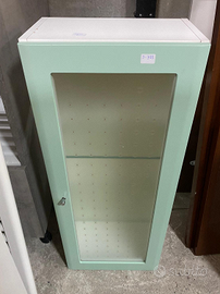 Pensile bagno bianco/verde acqua con vetro S-388