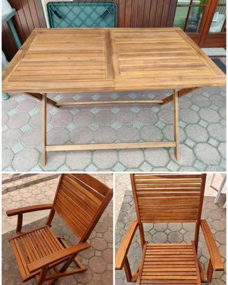 Tavolo e 4 sedie da giardino