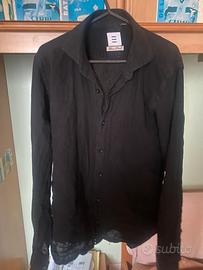 Camicia di lino nera Saveone