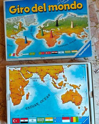 Gioco da tavolo vintage “Giro del Mondo” completo