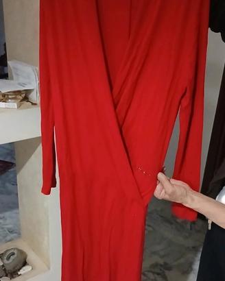 Abito Rosso Incrociato "Leonora" made in Italy 
