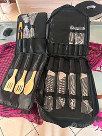Set Coltelli e Utensili BBQ 39 Pezzi con Zaino