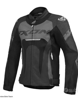 IXON Giacca Moto Pelle Jackal Uomo - Nero - Motor'