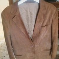 Giacca uomo vintage vera pelle camosciata 48 