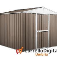 Box porta attrezzi lamiera 276x260cm 7 mq tortora