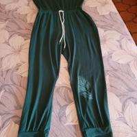 Tuta pantalone verde da donna taglia 44