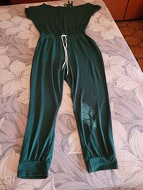 Tuta pantalone verde da donna taglia 44