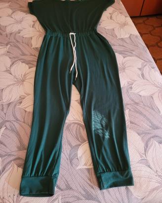 Tuta pantalone verde da donna taglia 44