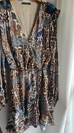Guess vestito midi animalier maculato 