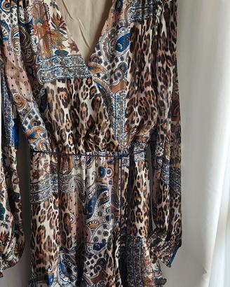 Guess vestito midi animalier maculato 