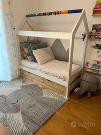 Letto doppio per bambini a forma di casetta