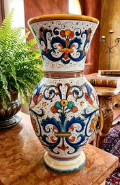 Grande vaso ceramica maiolicata Deruta 49 cm