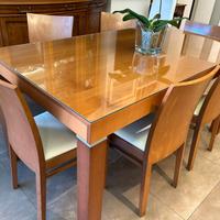 TAVOLO moderno in legno ciliegio + 6 sedie 