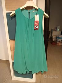 vestito corto verde acqua 
