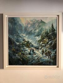 Quadro "Pizzo Tresero" paesaggio invernale alpino