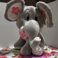 Peluche Elefante con Fiocco Rosa