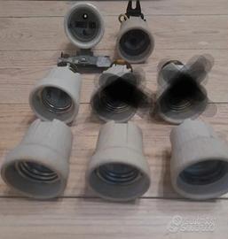 Portalampade vintage 6 pezzi in ceramica
