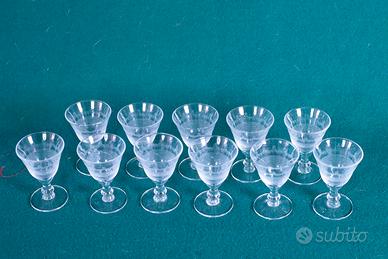 Bicchierini da liquore cristallo inciso  vintage