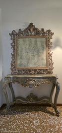 Console in legno stile Barocco con specchiera