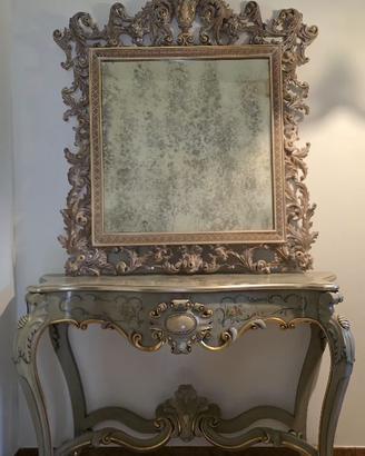 Console in legno stile Barocco con specchiera