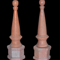 COPPIA DI OBELISCHI IN GRANITO BASE IN MARMO H 60