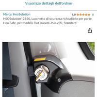Chiusure di sicurezza per portiere camper-van