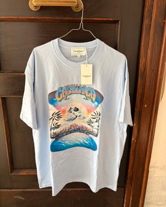 T-shirt Casablanca azzurra multicolore