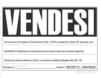 Terreno in Crispiano mq 17.673