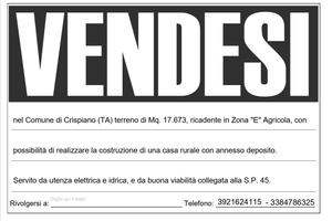 Terreno in Crispiano mq 17.673