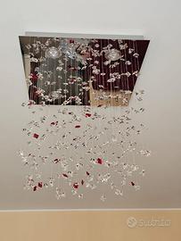 Lampadario led con pendenti in cristallo Swarovski