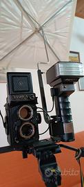 Yashica Mat 124 G + Flash + Ombrello