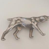 Cane da caccia  vintage art decò in argento pieno