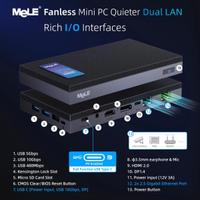 Mini PC fanless Dual LAN 4GB DDR4 128GB ROM