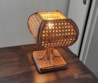 Anni '60 - Lampada In Bambù E Rattan