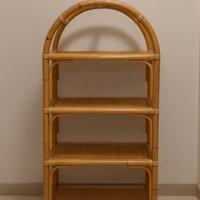 Scaffale in bambù e rattan vintage – 4 ripiani – s
