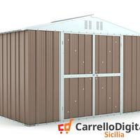 Box giardino in lamiera zincata 327x155 tortora
