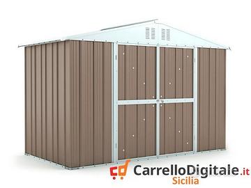 Box giardino in lamiera zincata 327x155 tortora